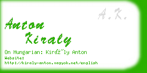 anton kiraly business card